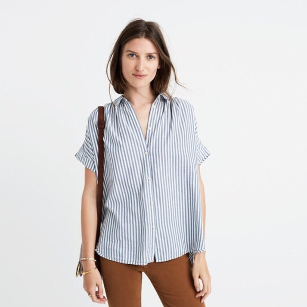 NWOT Madewell Central Shirt in Chambray Steipe